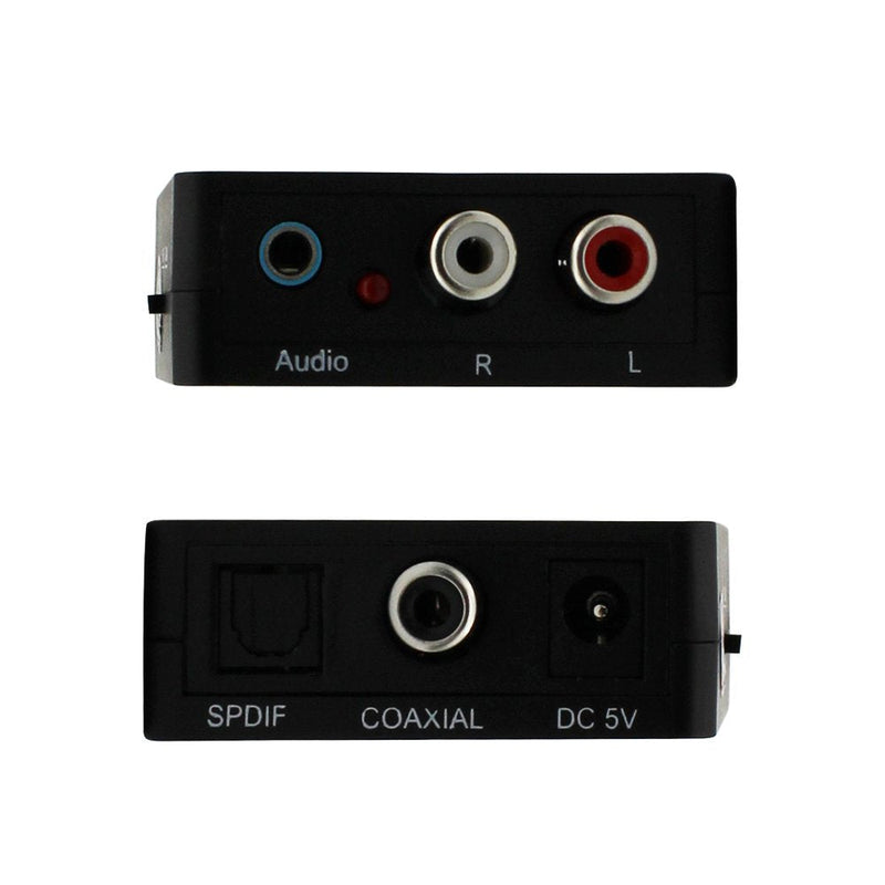 Wiistar Fiber Optical Decoder Support AC3/DTS/Toslink Coaxial Digital to Analog Audio L/R Decoder 3.5mm Earphone