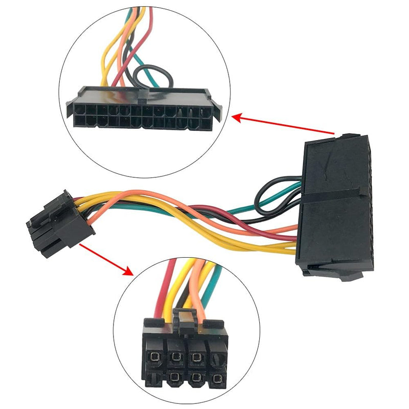 24p to 8pin ATX Power Supply Adapter Cable for DELL Optiplex 3020 | 7020 9020 24pin to 8pin ATX (Only Compatible with 12th Gen and er motherboards.) Replacement