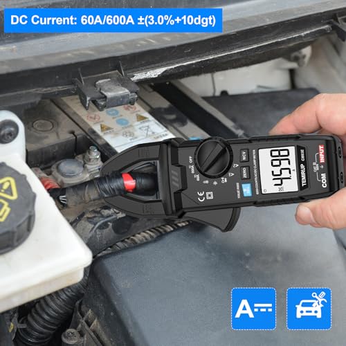 Clamp Meter 6000 Counts TRMS, 600A AC/DC Amp Meter, Multimeter Tester Black