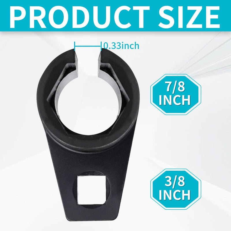 Offset O2 Sensor Socket, 7/8-Inch (22mm) with 3/8-Inch Drive, Universal Fit for Vehicle Oxygen Sensor Removal 1pcs 3/8-7/8