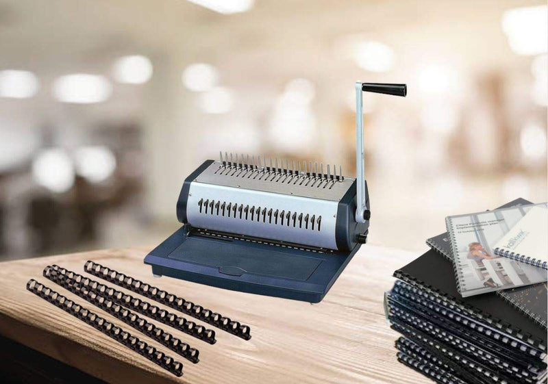 1InTheOffice Binding Combs, Comb Binding Spines, Plastic Binding Combs, 3/8 Inch, 55 Sheet Capacity, Black, 25 Pack