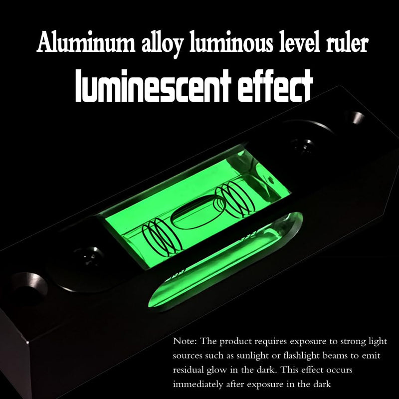 Metal high precision strip type adjustable level small level ruler rectangular horizontal bubble (noctilucent magnetic)