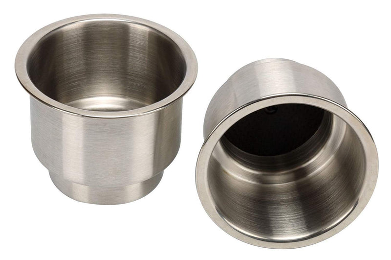 Amarine Made Stainless Steel Cup Drink Holder with Drain Marine Boat Rv Camper (6-Pack)