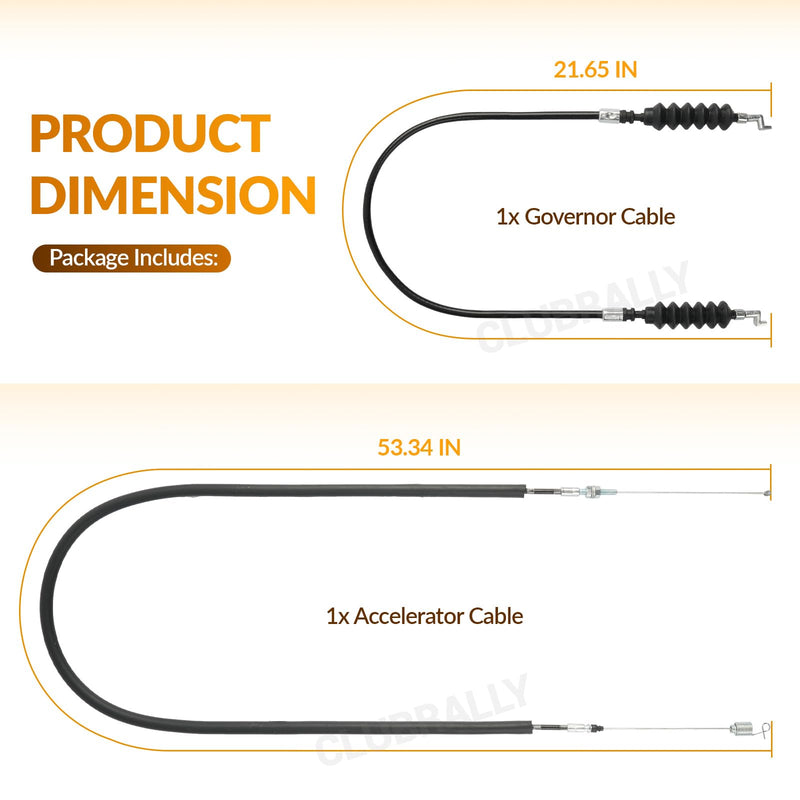 Club Car Precedent Gas Golf Cart Governor & Accelerator Throttle Cable Snap in Kawasaki FE290/FE350 2004-2011, OEM#102336001, 102513102