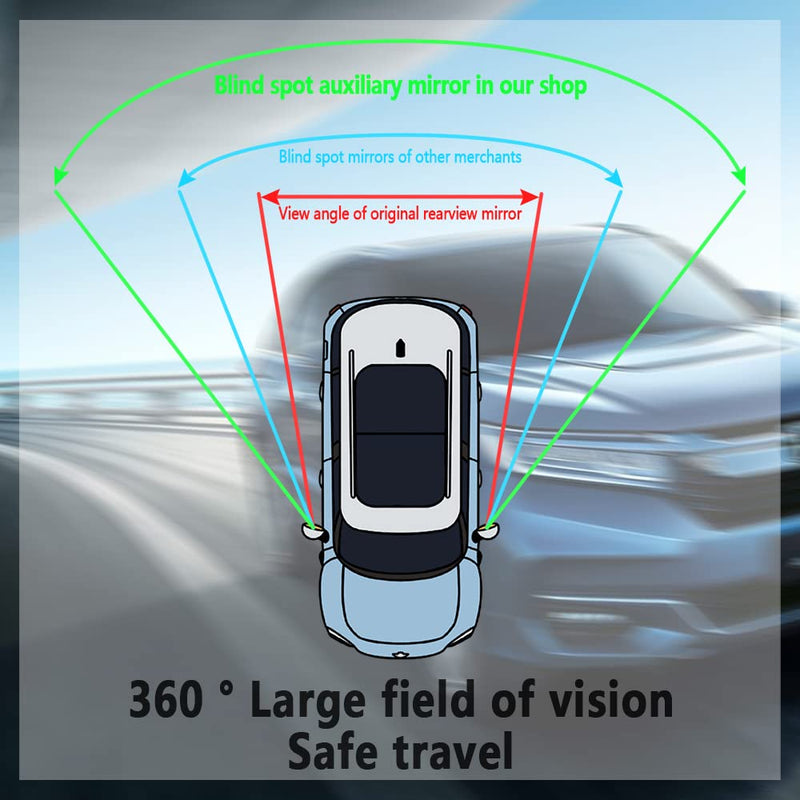 HD Blind Spot Car Mirror,Wide Angle Rearview Mirror with 360° Adjustment,Universal Car Essential Tool Fit for Cars,Truck,SUV