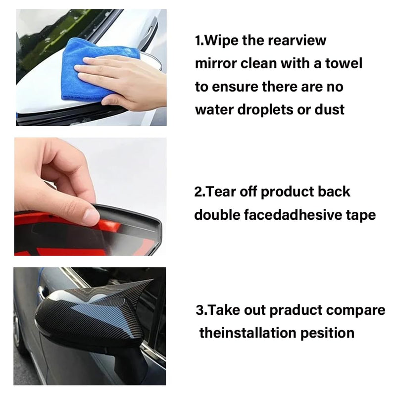 Ox Horn Side Rearview Mirror Cover Compatible with Toyota Corolla 2020 2021 2022 2023 2024 2025 Door Side Mirror Trim Cover(Carbon Fiber) Carbon Fiber