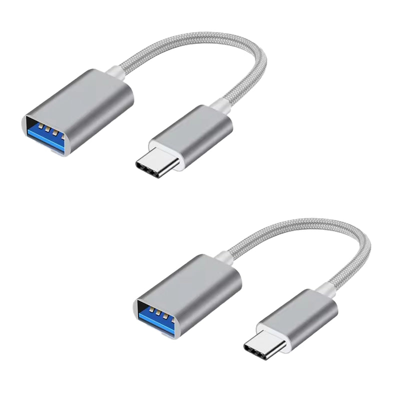 (2 Pack) USB Type C to Type A adapter - MAC compatible - OTG compatible - Male type C to female type A - Compatible with PC, Laptops, Mac, Tablets and mobile phones.