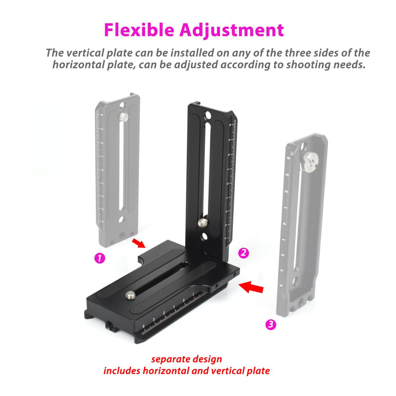 L Bracket Vertical Mount Quick Release Plate for Zhiyun Weebill S Crane 2 3 Gimbal Stabilizer, DSLR Camera, Tripod, Monopod