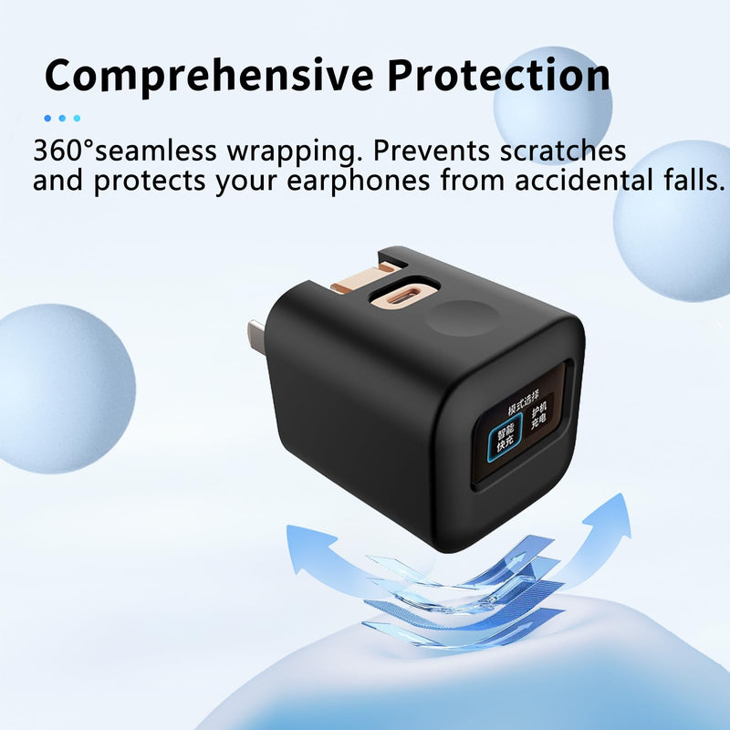 Case for Anker Nano 45W Max,NOUKAJU Silicone Protective Case,Drop-Proof,Scratch-Proof,Shock-Proof,Dust-Proof,Screen Protector for Anker Nano 45W Max Charger(Black)