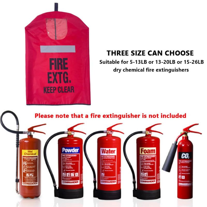 Fire Extinguisher Cover with Reflective Strap, Heavy Duty Fire Sa-fety Protective Sleeve from scuffs & scratches Accessories, 1 Pcs, 17"Wx22"L (5-13LB) 5-13LB(17"Wx22"L)