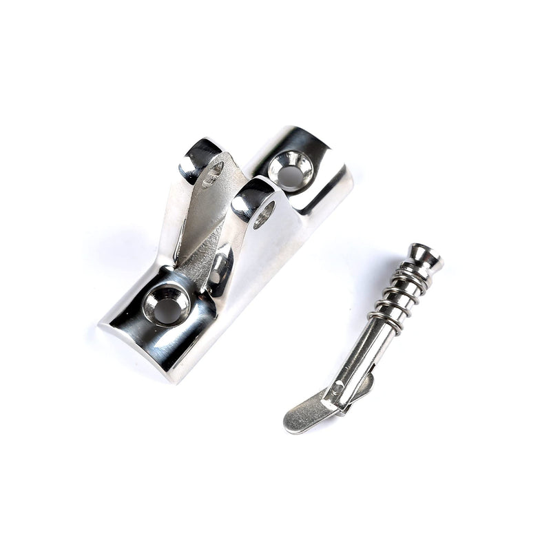 Mxeol Bimini Top Deck Hinges Fitting Concave Base Hardware with Quick Pins 4 Packs Silver 4PCS