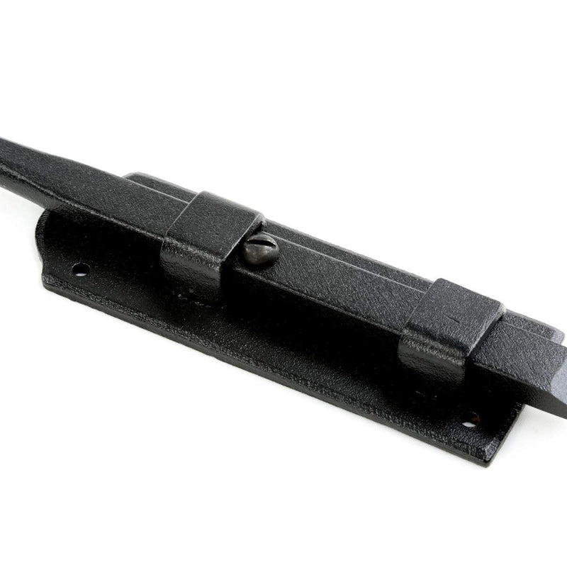 Renovators Supply Manufacturing Slide Bolt Latch 9 in. Black Iron Ball Tip Style Slide Bolt with Mounting Hardware Pack of 2