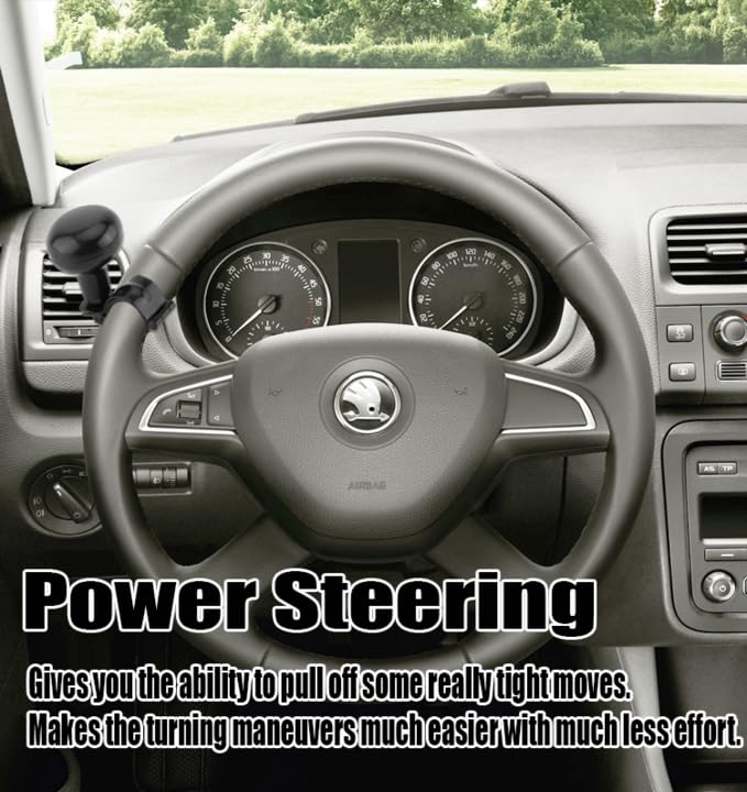 Vaygway Universal Fit Vehicle Steering Wheel Suicide Spinner Knob- Black Car Suicide Ball Power Handles- Vehicle Tractor Boat Black Spinner Knob- Wheel Accessories Arthritis Handicap Spinners 1 Pack