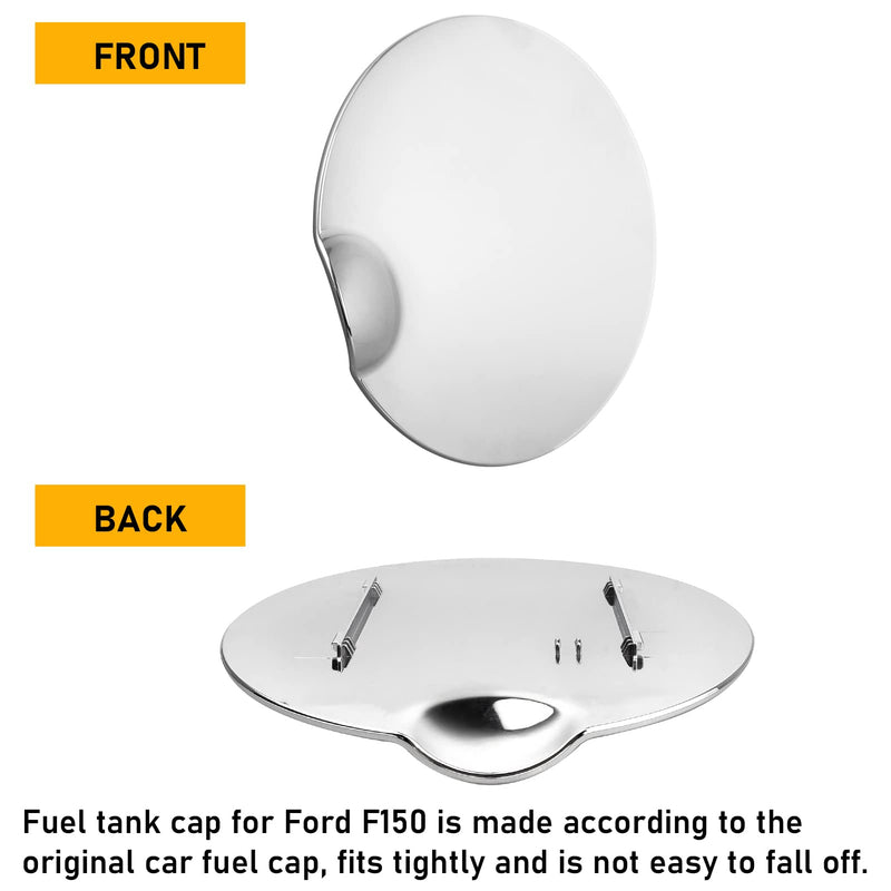 Jaronx Compatible With Ford F150 Gas Cap Cover Replacement 2009 2010 2011 2012 2013 2014, Chrome Fuel Door Cover for F150 Gas Door 9L3Z-99405A26-AA, Fuel Tank Filler Cap
