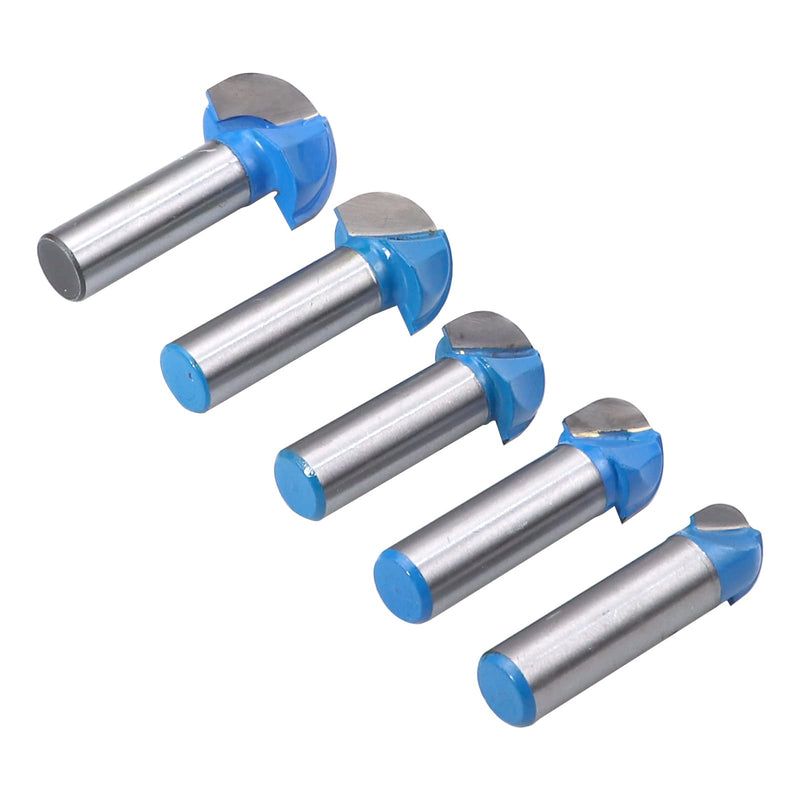 Core Box Router Bit Set Double Flute Round Nose Router Bit Woodworking Tool Round Groove Router Bit 1/2 Inch Shank -( 5/8" 3/4" 7/8" 1" 1-1/8") 5PCS CORE BOX BIT-1/2" Shank - 5PCS