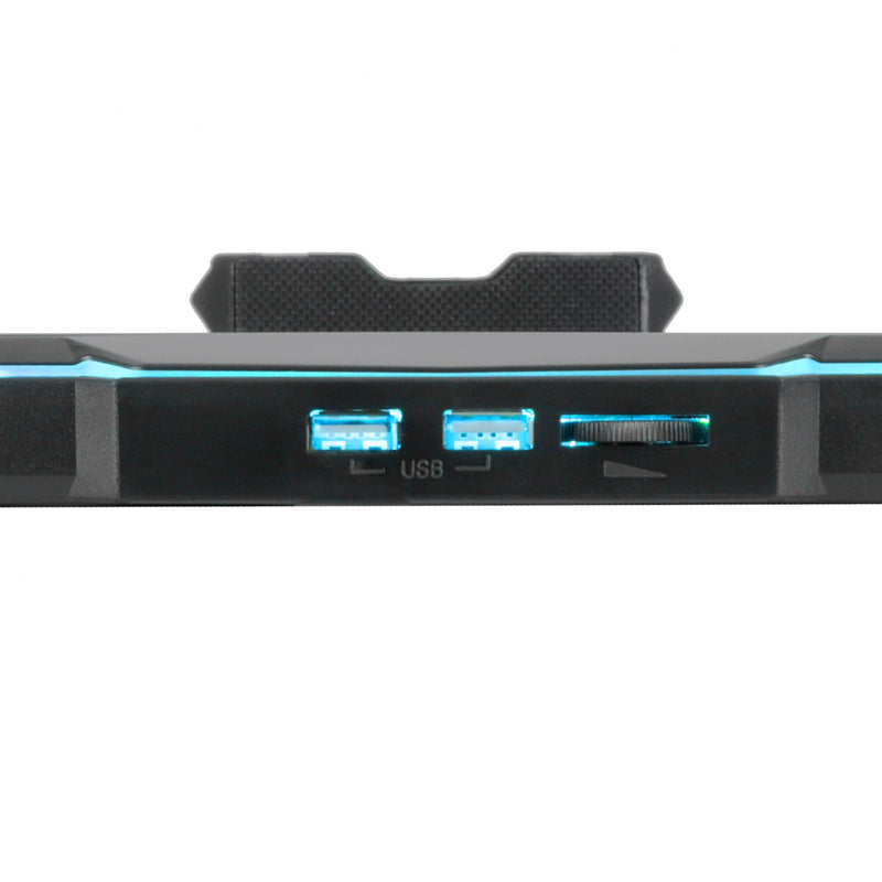 ENHANCE Infiltrate 3 Laptop Cooling Pad with RGB Lights - Gaming Cooler Stand with 8 Ultra-Quiet Fans, 7-Angle Adjustable, Dual USB Hub, Metal Cooling Plate for 13-17.3" Gaming Notebooks