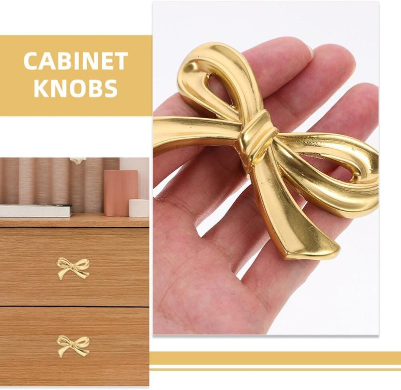 Brass Bow Cabinet Knobs Gold Drawer Pulls for Dressers and Cabinets