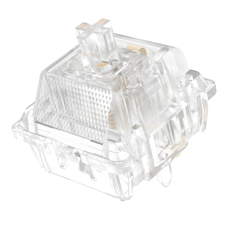 DUROCK Ice King Switches, Progressive Spring Transparent Clear RGB Switch, 5-Pin Pre-Lubed Mechanical Keyboard Switches (Ice Kings Linear, 90pcs) Linear 62g