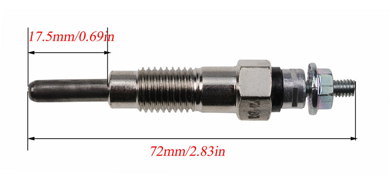 JEENDA 3PCS Glow Plugs M87919 AT110814 for John Deere 330 332 375 430 455 655 755 855 F915 F925 F935 X495 X595 1435 2030 2500 2210 4010 4110 670 770 Yanmar 3TN66C 3TN66UJ 3TNA72UJ 3TNA72UJ3 3TNE74