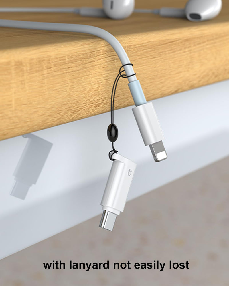 AreMe Headphone Adapter for iPhone Lightning to USB C Audio Adapter | USB-C Male to Lightning Female Earbuds Converter, Support Line Control & Calls, Not for Charging/Data Transfer