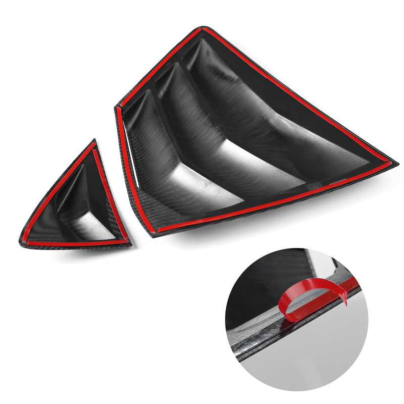 CKE for 9th Gen Camry LE SE XLE XSE Compatible with Toyota Camry 2025 2026 Accessories Sporty Car Exterior Rear Side Window Louvers Air Vent Scoop Shades Cover Trim Blinds -Carbon Fiber Style Carbon Fiber Style