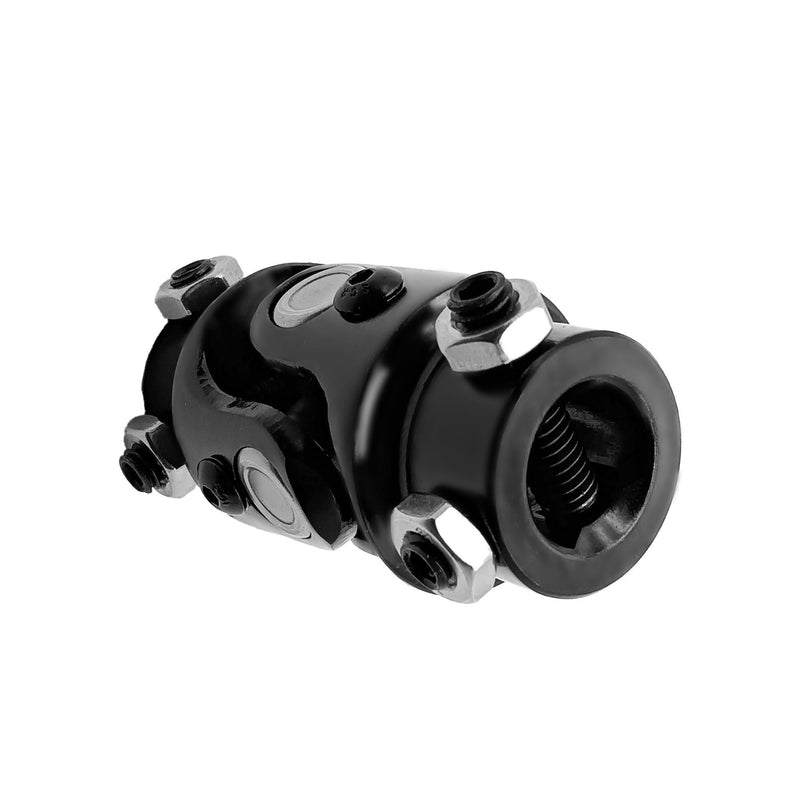 U Joint 3/4" DD x 3/4" DD Black Universal Steering Shaft Coupler with 3/4" DD x 3/4" DD Column 1