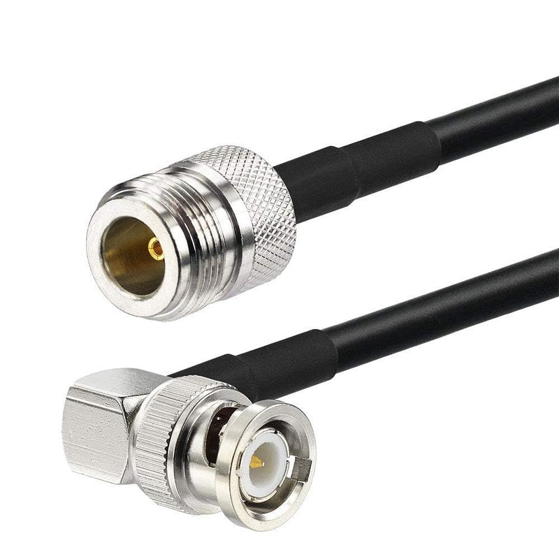 Superbat Type N to BNC Cable 3ft N Type Female to Right Angle BNC Male Coax Cable RG58 Jumper for Radio Scanners Antenna Repeater System Commo Equipment n female to bnc male right