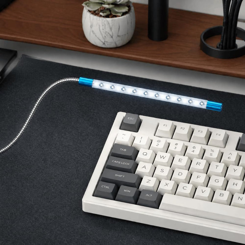 USB LED Reading Light, 5V 1W Laptop Keyboard Lamp for PC, Computer, Power Bank, Portable Gooseneck Night Light for Study, Work, Travel, Dorm(Blue) Blue