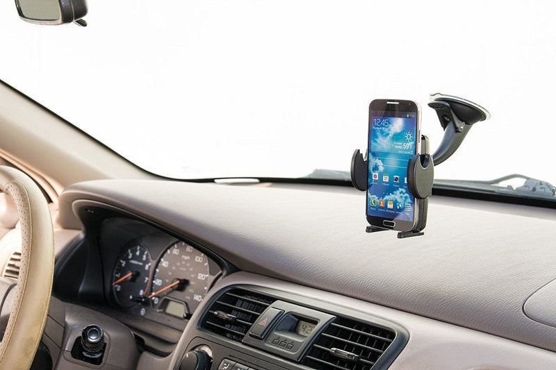 ARKON Windshield and Dash Car Phone Holder Mount & Replacement Upgrade or Additional Windshield Suction Mounting Pedestal with Flexible Gooseneck Dual T Pattern Compatible Holder Mount + Mounting Pedestal