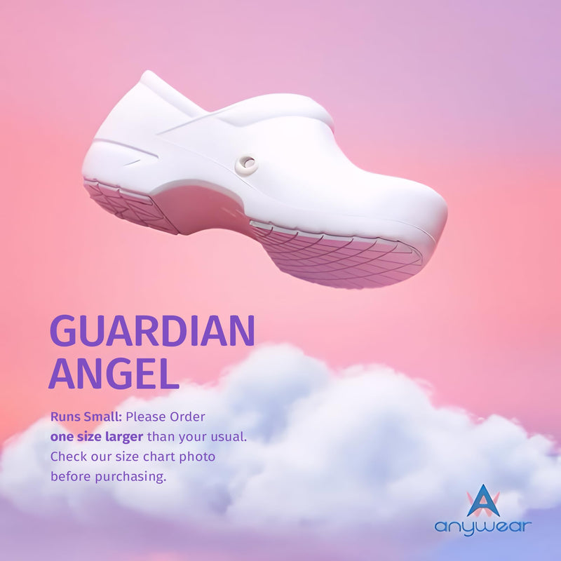 Anywear Nursing Clogs - Cushioned Nurse Shoes for Women - Slip Resistant Work Clogs - Water Resistant Healthcare Shoes - Fluid Resistant, Breathable & Easy to Clean 8 Women/6 Men White