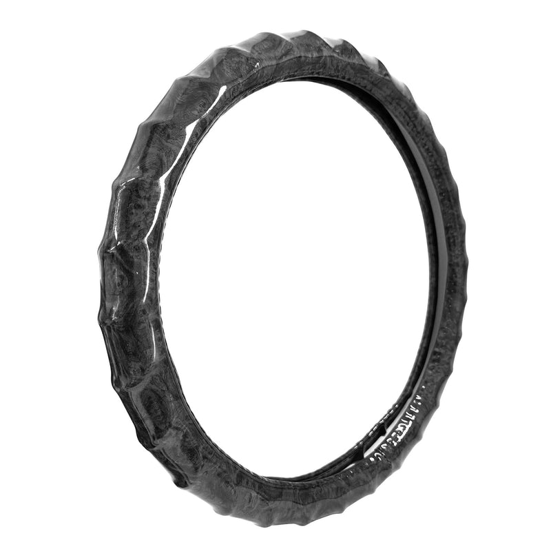 Wood Grain Steering Wheel Cover - Comfortable Grip, Artistic Design, Easy to Install, Universal Fit for Cars, Trucks, Vans & SUVs (Black) BLACK