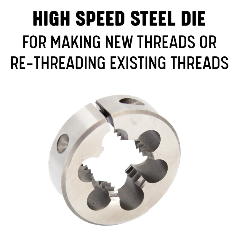 Drill America 3/4"-11-1/2 2" OD HSS NGH Garden Hose Round Die with Matching Die Handle (Wrench), Die Stock 3/4" NGH