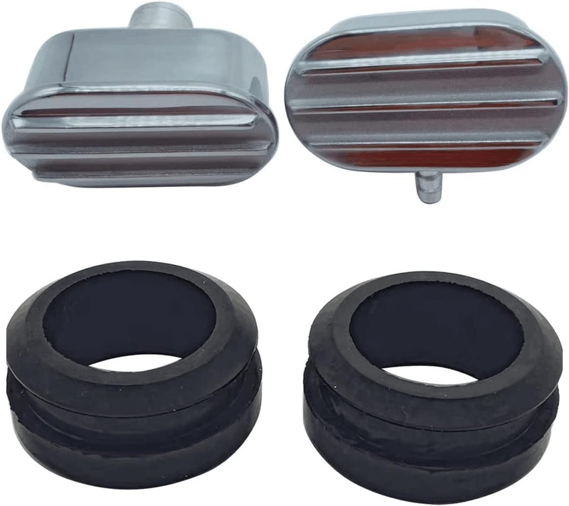 Oval Finned Polished Aluminum Oval breather PCV Set of 2 Oval Air PCV Breather Combo Valve Cover