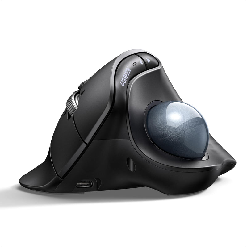 UGREEN M785DR Wireless Trackball Mouse, Bluetooth & 2.4G, Thumb Control | Rechargeable, Precise and smooth tracking, 3 Devices Use, 4D Scroll Wheel, 5 DPI Levels, Compatible with PC Mac Windows