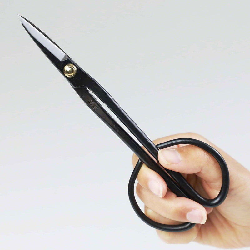 Hanafubuki Wazakura Twig Bonsai Scissors Made in Japan 7inch(180mm), Japanese Bonsai Garden Tools, Hasami Pruning Shears - Black 180.0 Millimeters Twig Long Handle Black
