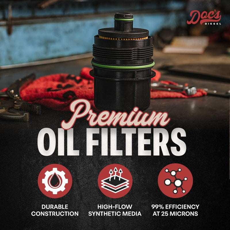 Doc's Diesel Oil Filter D11880 | Compatible with Jeep Wrangler/Gladiator 3.0L EcoDiesel 2020+, RAM 1500 3.0L EcoDiesel 2020+ | Replaces 68507598AA, 68498720AA