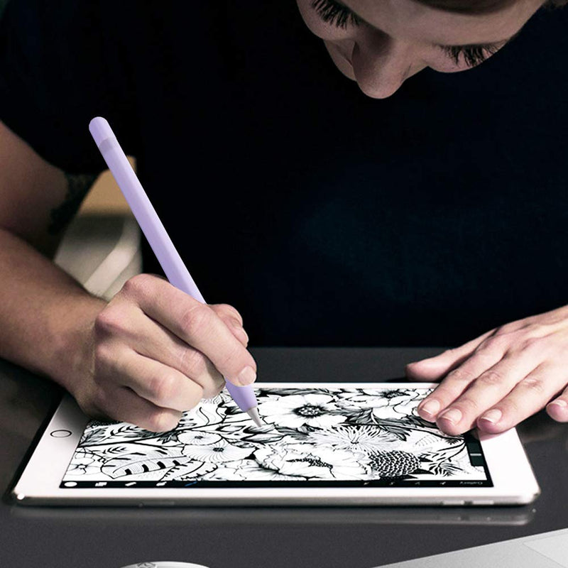 YINVA Case for Apple Pencil Grip for Apple Pencil Accessories Holder for Apple Pencil 1st Generation Cover Sleeve for Apple Pencil with Protective Nib Cover for iPad Pencil(Purple) Purple For 1st Gen