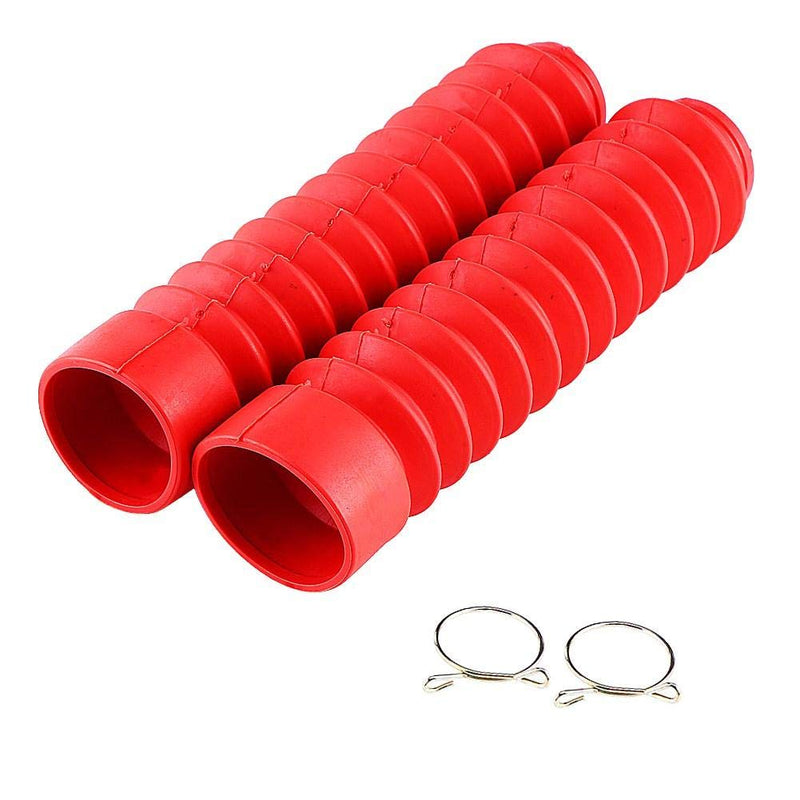 Motorcycle Fork Boots, 210.5mm*42mm Motorcycle Shock Boots Fork Boots 89 Red Shock Damping Dust Cover (Red)