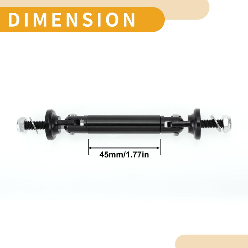 2pcs 45mm/1.77in Car Splitter Support Rods Adjustable Front Rear Bumper Lip Splitter Strut Rod Tie Support Bars Aluminum Alloy Black
