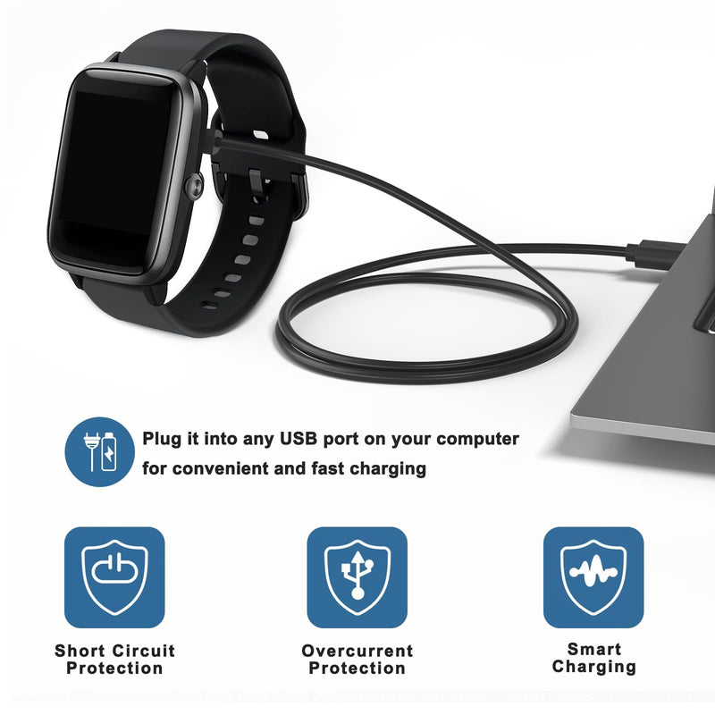2-Pack for Bark Smart Watch Charger, Replacement Magnetic USB Charging Cable Cord