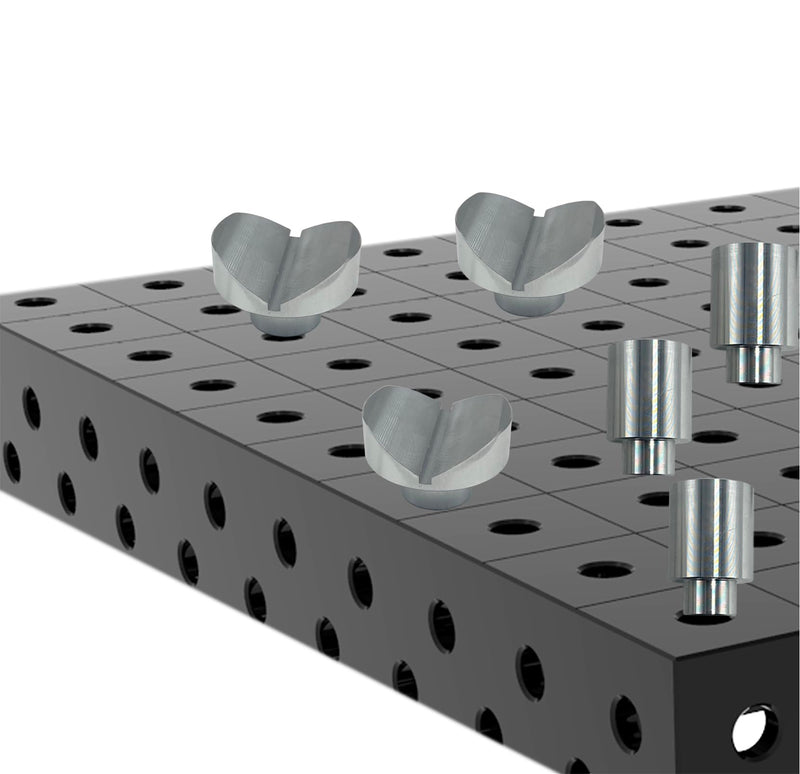 Welding Table Fixture Pins 12 Pcs 5/8 x 1 x 1.5 Stop Alignment Aluminum Accessories Square V-Groove Round Tubing Quick Setup Fixturing Kit (12Pcs Fixture Pins) 12Pcs Fixture Pins