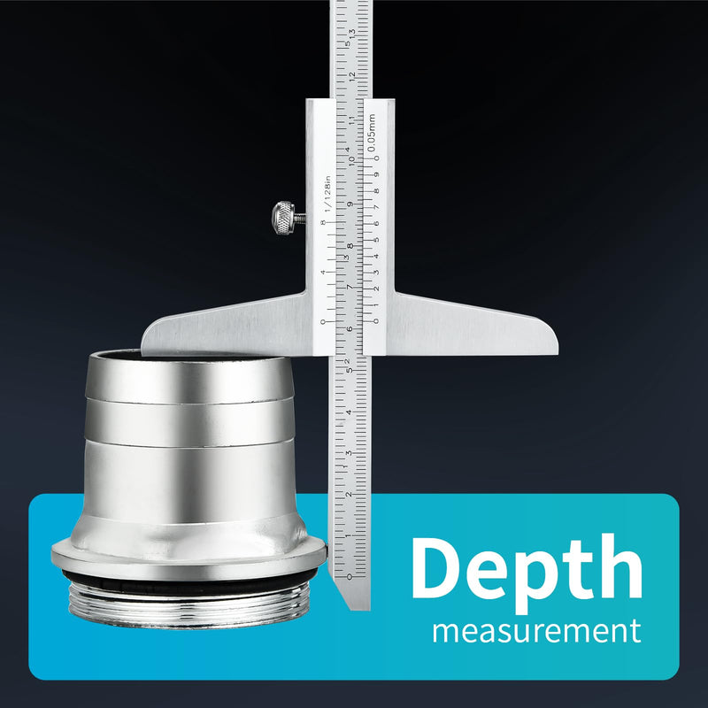 0-200mm Depth Vernier Caliper Micrometer Measuring Tool, 0.02mm Resolution,Carbonsteel Caliper Measuring Tool, DRINYOUNG (0-200/128in Depth Caliper) 0-200mm/8" (Depth Caliper)