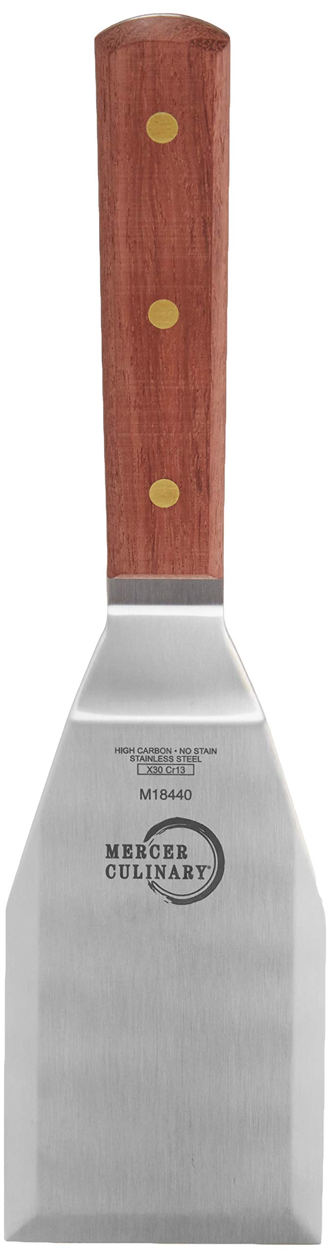 Mercer Culinary Praxis Rosewood Handle Heavy Duty Turner, 5 Inch x 3 Inch,Brown