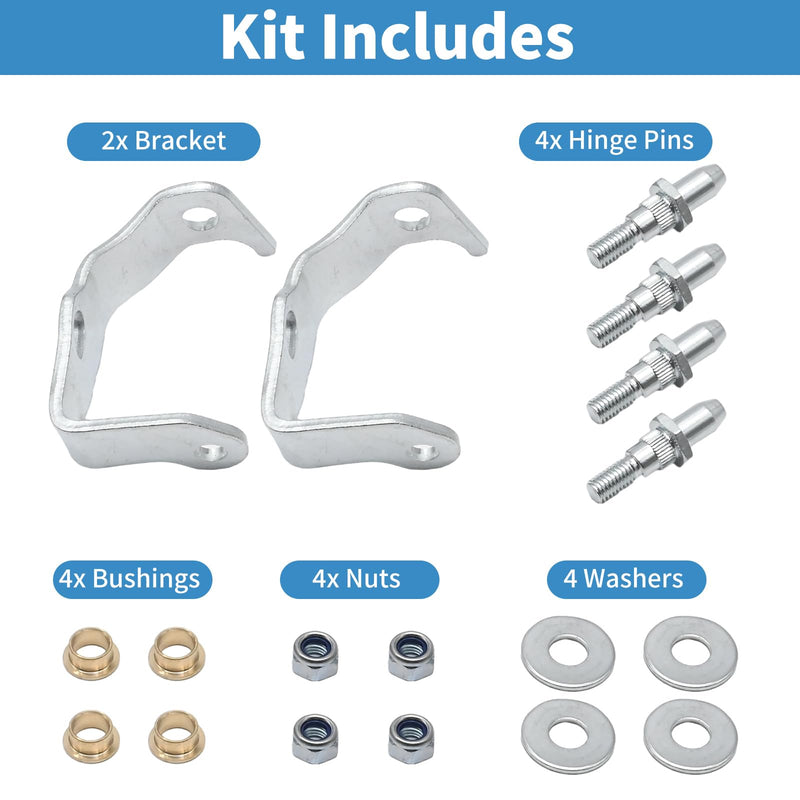 1 Pair 38456 Driver Side Door Hinge Pin and Bushing Kit Replacement for Chevrolet Silverado Suburban Avalanche Tahoe, Cadillac Escalade, GMC Sierra Yukon, Replaces 38456 6038456 89025539