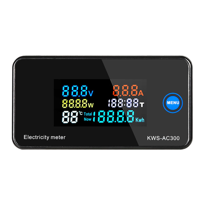 Jadeshay Digital Voltmeter Ammeter Multimeter Panel, AC 50-300V 0-100A LCD Voltage Current Meter Power Energy Meter with Closed Transformer KWS-AC300