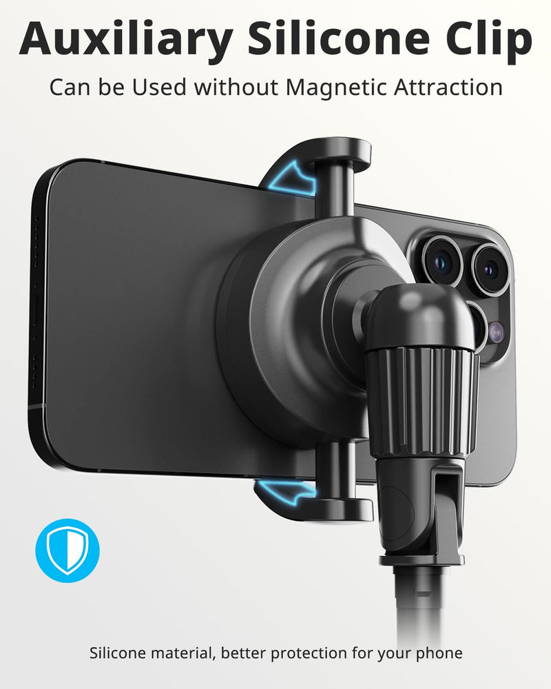 UBeesize 72'' Magnetic Tripod for iPhone with Remote, Extendable Cell Phone Tripod Stand, Compatible with MagSafe, Selfie Stick Tripod for iPhone 15 14 13 12 11 Series and Android Phones 72-in