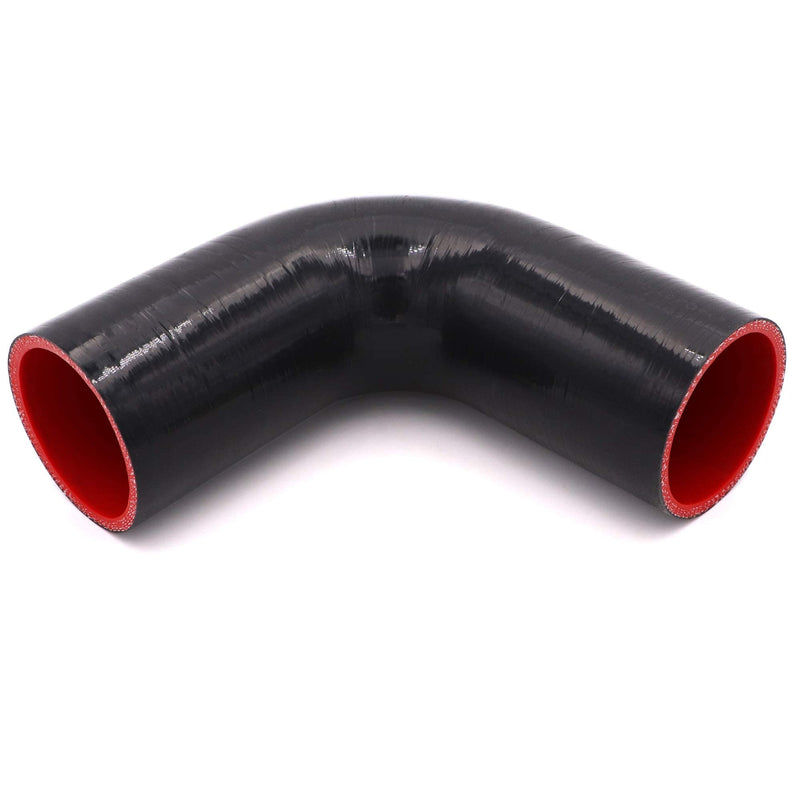 90 Degree Elbow Coupler Silicone Hose 4-Ply 3-inch for Turbo/Intercooler/Intake Piping,Length 120mm Thickness 5mm with T-Bolt Clamp 3 Inch