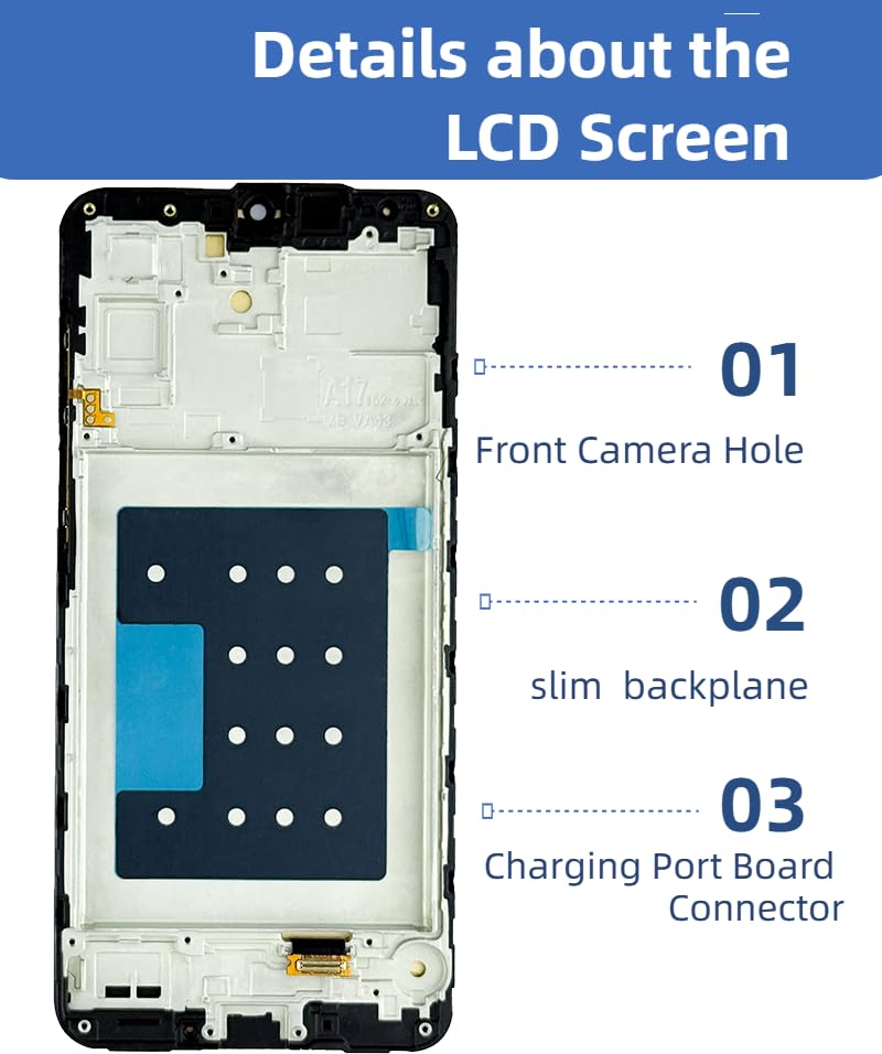 for Samsung Galaxy A17 5G Screen Replacement with Frame | for Samsung A17 Screen Replacement kit SM-A176u1 A176w S176dl A176P LCD Display Touch Screen Digitizer Assembly With Tools Black