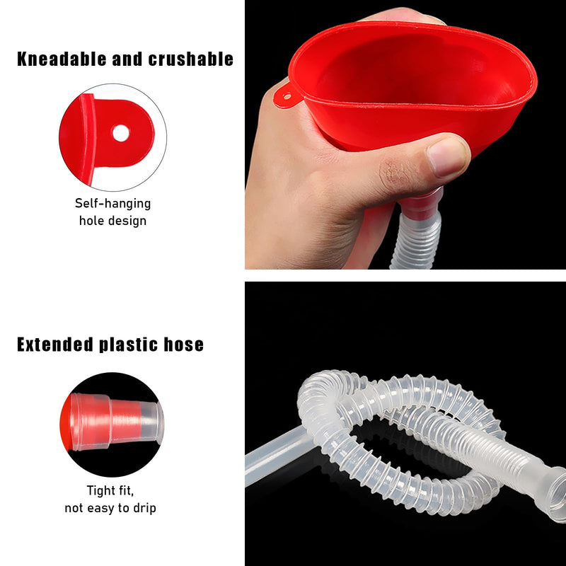 Funnels for Automotive Use, Flexible Oil Funnels with Long Hose, Plastic Wide Mouth Funnel for Water, Fluid, Liquid, Engine Oil, Gas, Fuel Transmission, Car Accessories (1 PCS) 1 PCS