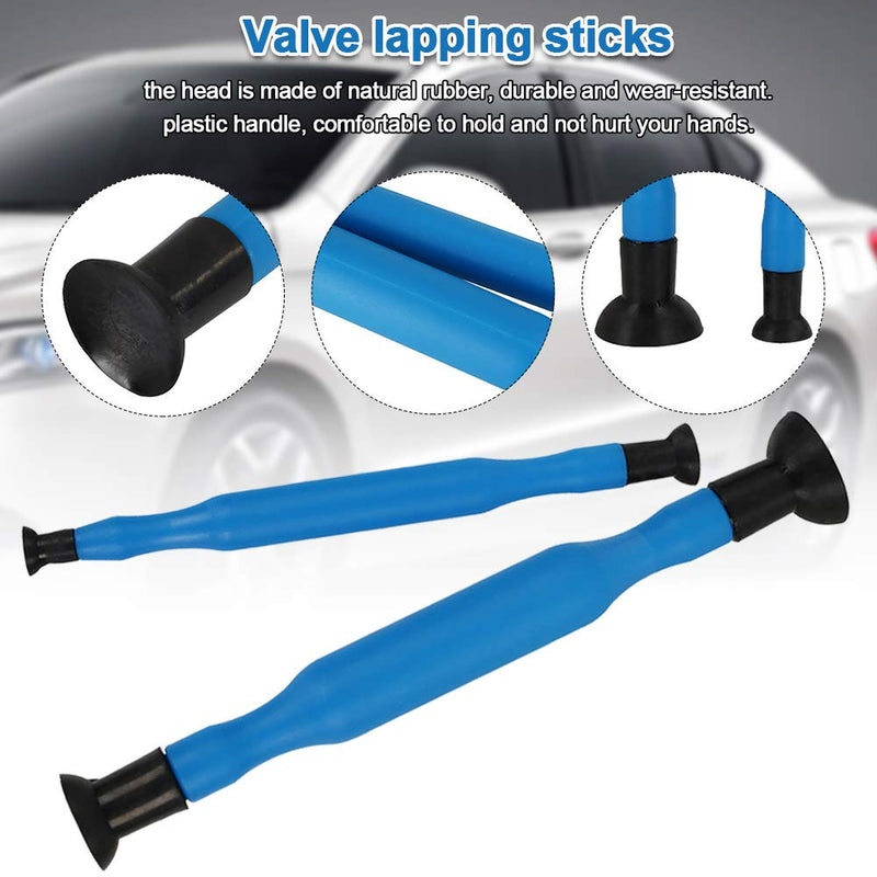 2pcs Double Ended Valve Hand Lapping Grinding Tool Kit, Manual Grinding Stick with Sucker Cups Cylinder Valve Lapping Stick for Vehicle Oil Systems Maintenance and Repair(Color:Blue) blue